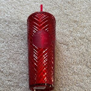Starbucks Red venti Faceted Tumbler with Straw NWT